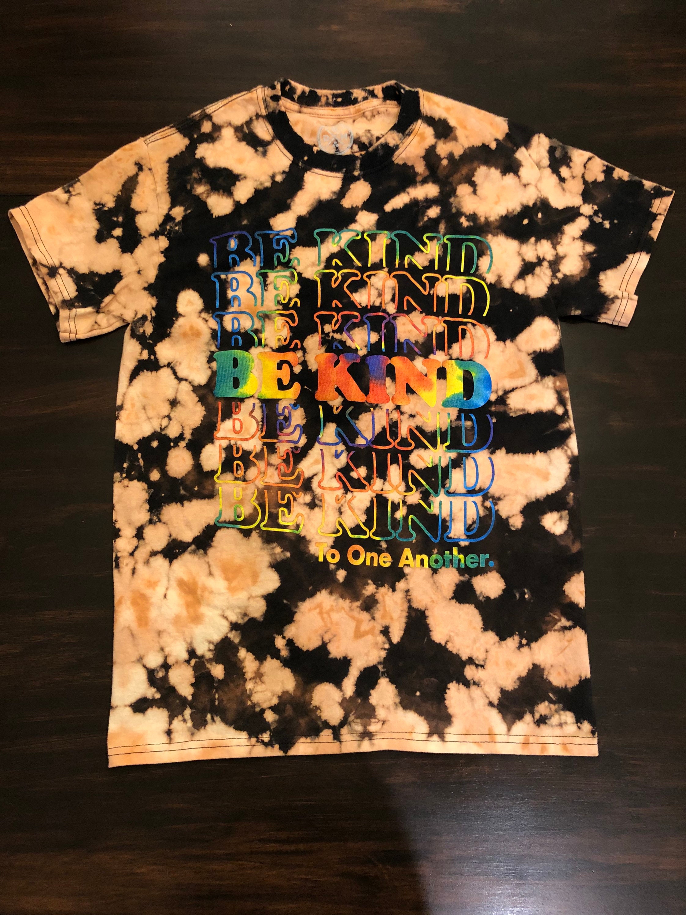 reverse tie dye black shirt