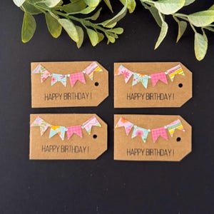 Set van 4 cadeaukaartjes voor verjaardagsbanner, cadeaukaartjes voor haar, cadeaukaartje voor vrouwen, verjaardagskaartje voor meisje