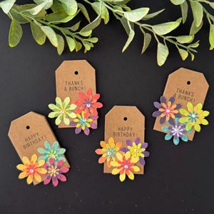 Étiquette florale pour anniversaire ou félicitations
