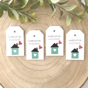 Etiqueta de presente de boas-vindas, etiqueta para novo proprietário, etiqueta de presente para nova casa, parabéns por nova casa, novo imóvel