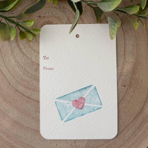 Sobre con sello de corazón, sobre de San Valentín, etiqueta de regalo con carta de amor, sobre sellado con corazón