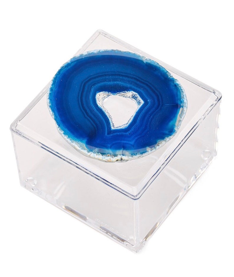 Lucite Box Adorned with an agate image 4