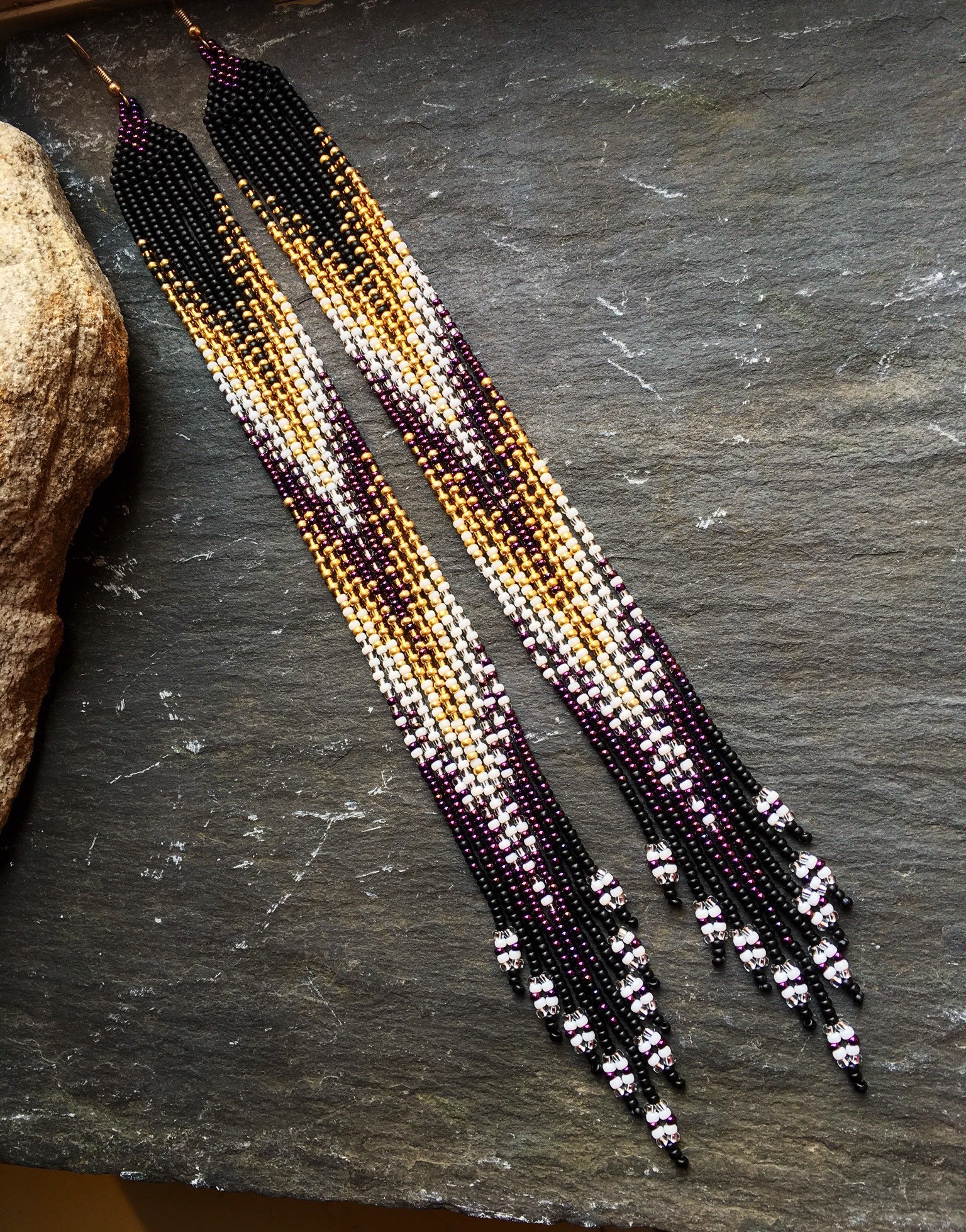 Long Native American Beaded Style Glass Seed Bead Fringe - Etsy