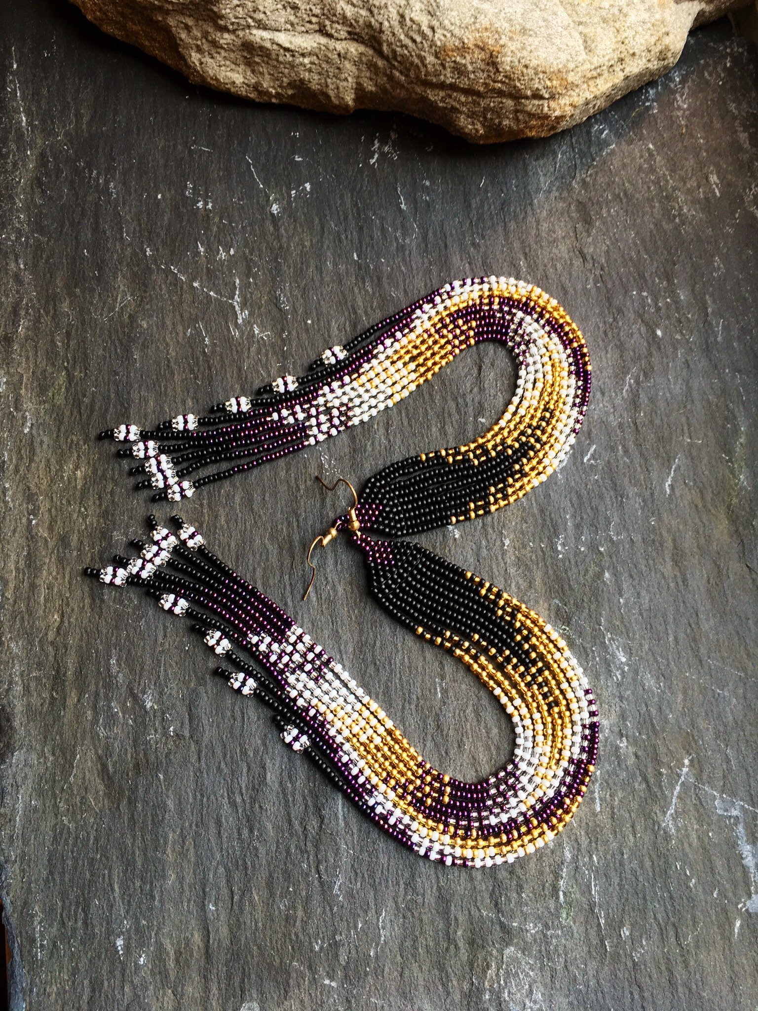 Long Native American Beaded Style Glass Seed Bead Fringe - Etsy