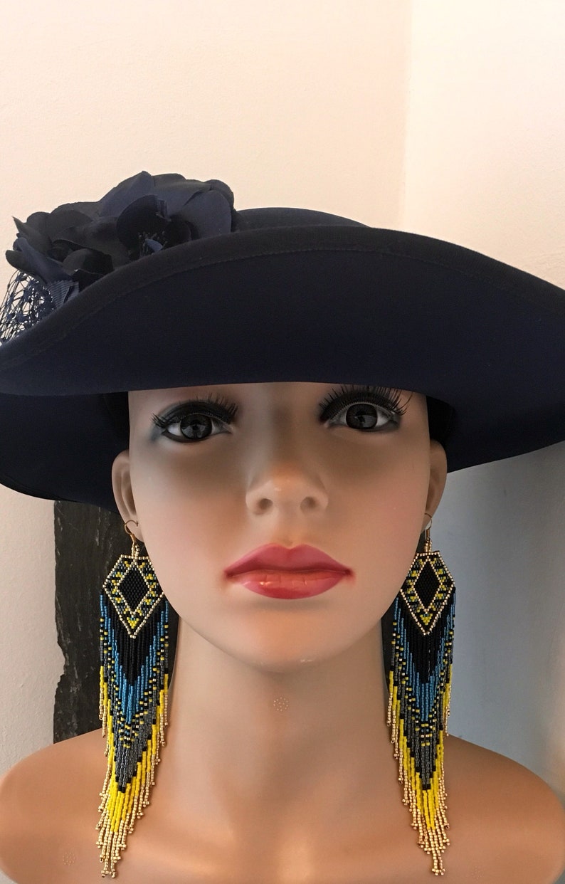 Luxury Glass Seed Bead Earrings Native American Beaded Etsy UK