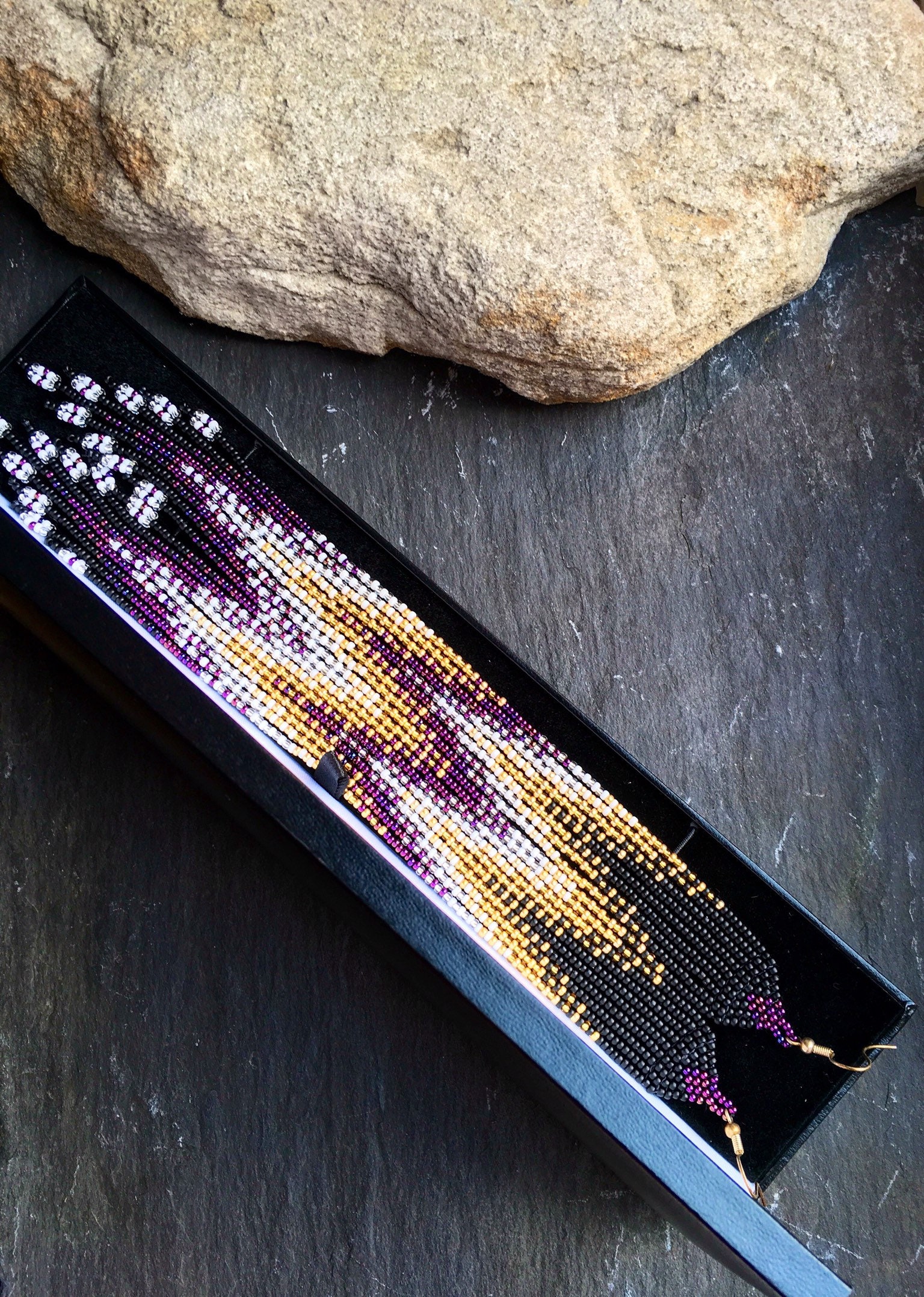 Long Native American Beaded Style Glass Seed Bead Fringe - Etsy