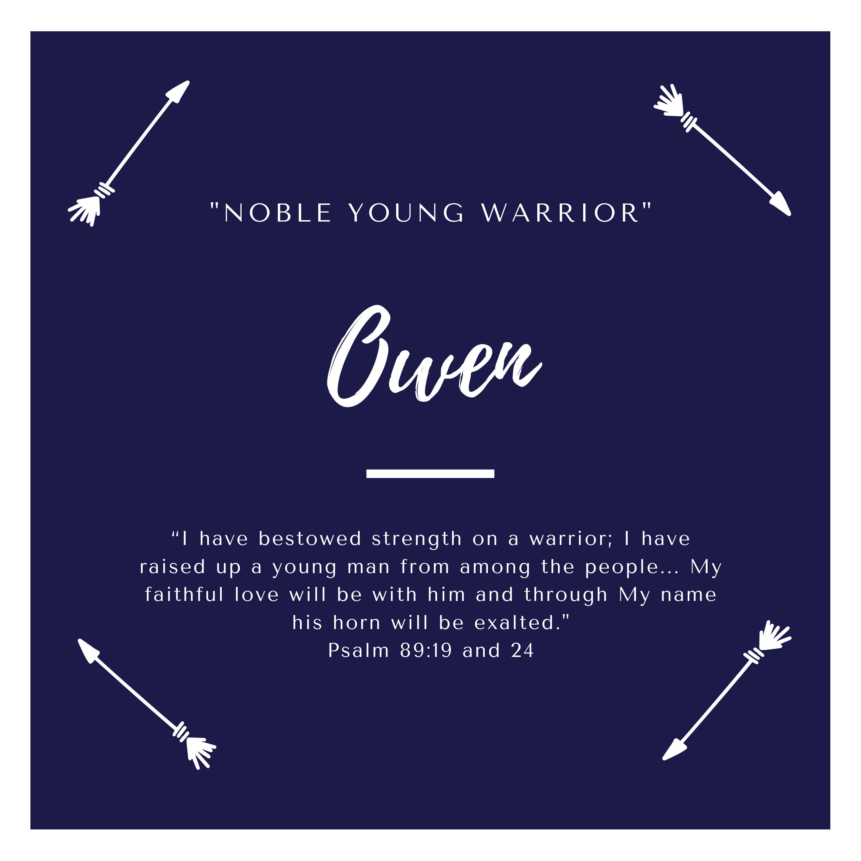 Name meaning print Owen Personalized Baptism gift Custom Etsy