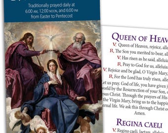 Gebedskaart Regina Caeli: Engels en Latijn, afdrukbare pdf-download