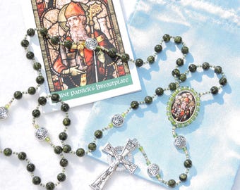 St. Patrick Rosary: Gemstone Rosaries, Free Prayer Card!