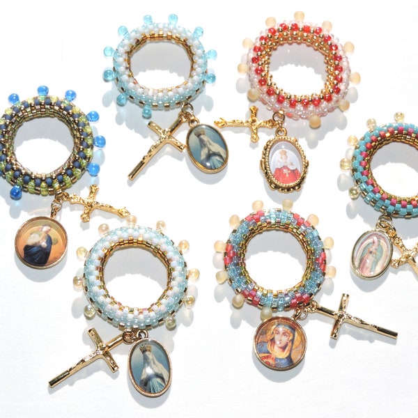 Deluxe Finger Rosaries, Immaculate Conception, Our Lady of Guadalupe, Our Lady of Lourdes, Infant of Prague, Our Lady of Ollignies