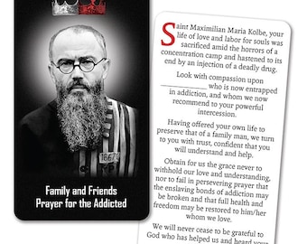Heilige Maximiliaan Kolbe-gebedskaart: ondersteuning bij verslaving (downloadbaar)