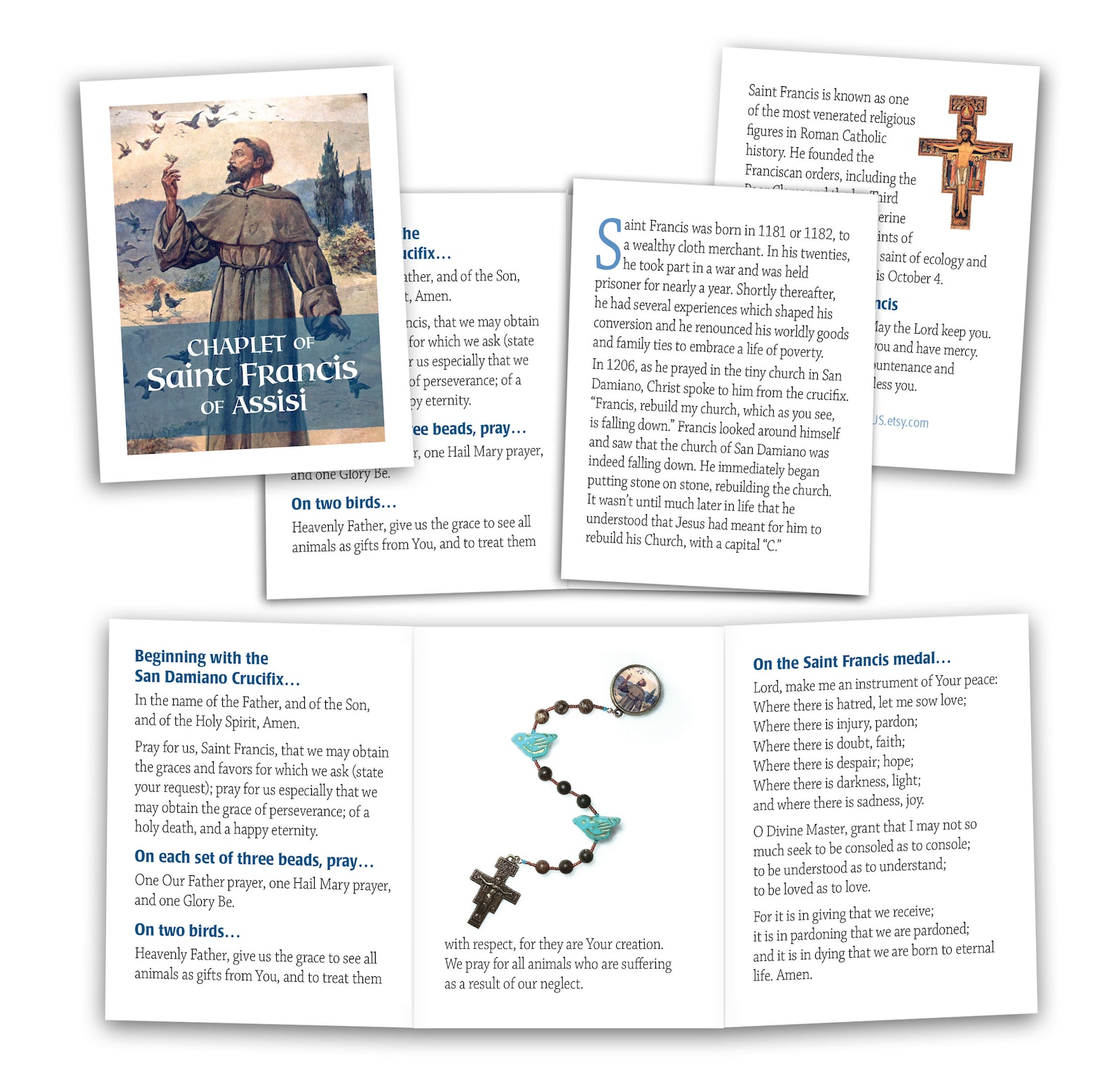 Chaplet of Saint Francis Prayer Cards - Printable Tri-fold (digital ...