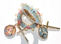 Deluxe Finger Rosary: Glass Bead Ring with Marian Medal