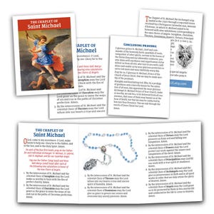 Chaplet of Saint Michael Instructions - Printable Tri-Fold Prayer Card (Digital Download)