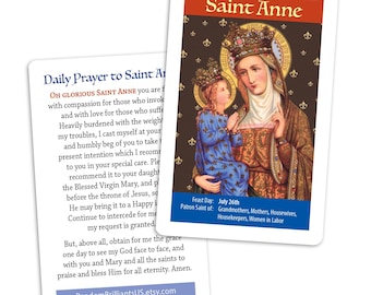 Gebedskaartje van Sint Anna: Afdrukbaar PDF-bestand (8 per pagina)