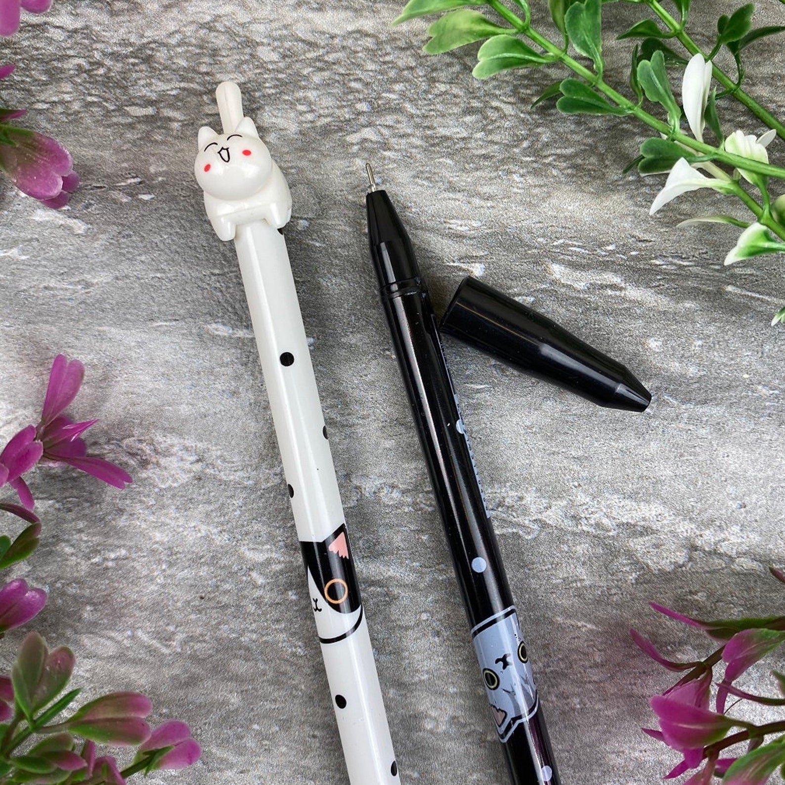 Cat Topped Gel Pen Etsy