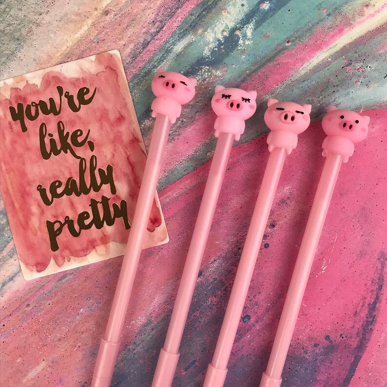 Pig Gel Pen Pig Pen Piggy Pen Gel Pen Cute Stationery Etsy