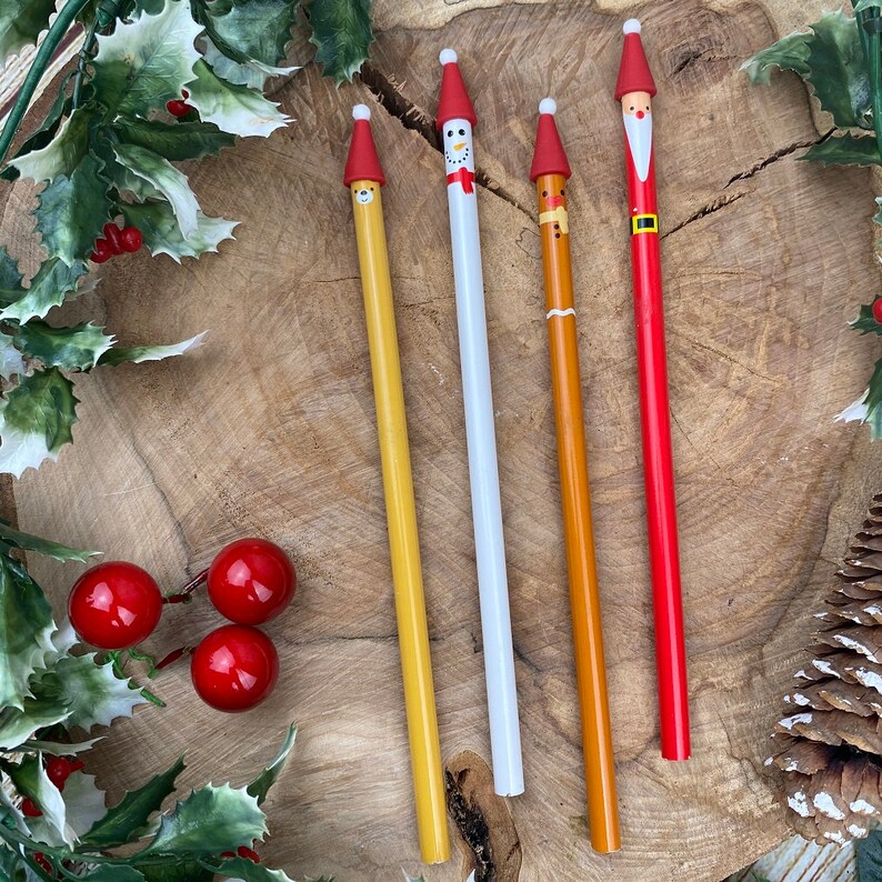 Cute Christmas Pencil Christmas Pencil Pencil Wooden Etsy Christmas Pencil