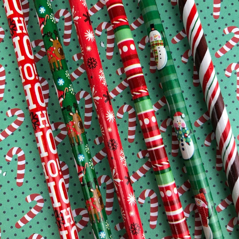 Christmas Pencils Christmas Pencil Pencil Wooden Pencil Etsy