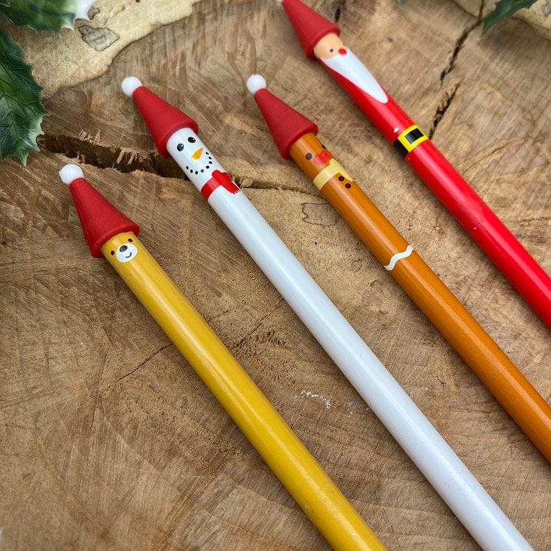 Cute Christmas Pencil Christmas Pencil Pencil Wooden Etsy Christmas Pencil