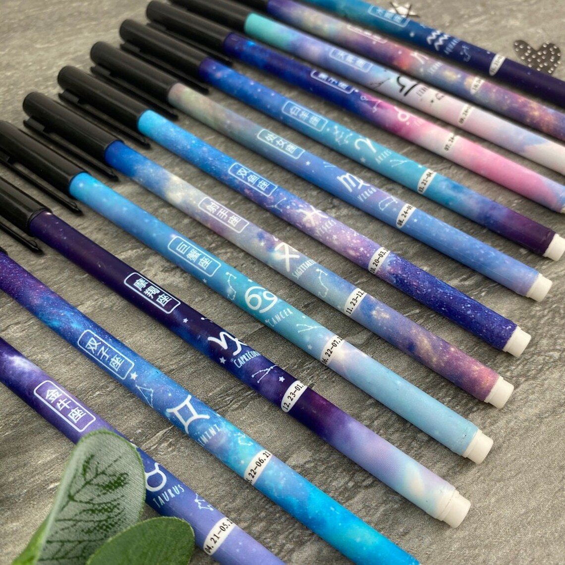 Star Sign Gel Pen Zodiac Pens Zodiac Constellation Cosmic Etsy