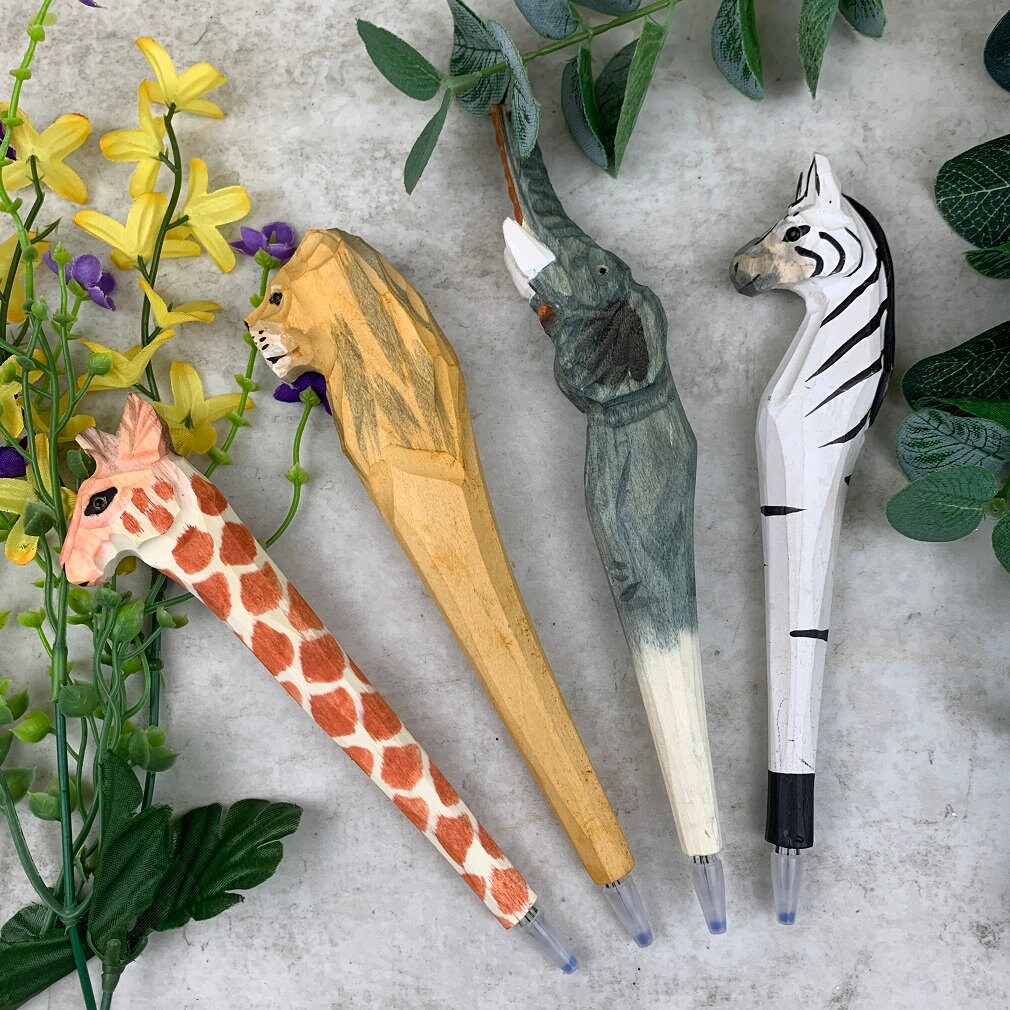 Wooden Animal Pens Gel Pens Novelty Pen Etsy