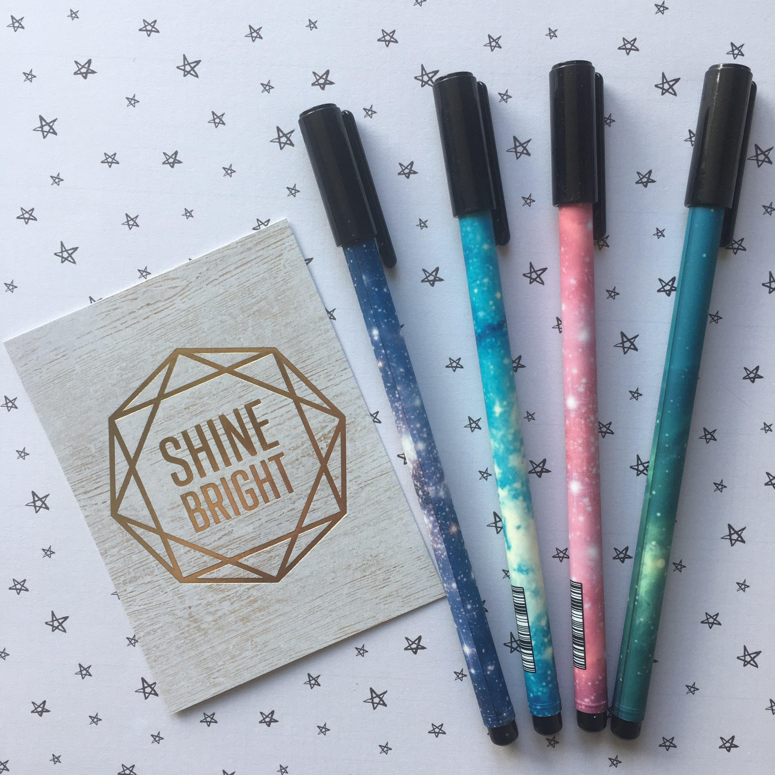 Gel Pen Starry Sky Gel Pen Blue / Light Blue / Pink / Teal Etsy