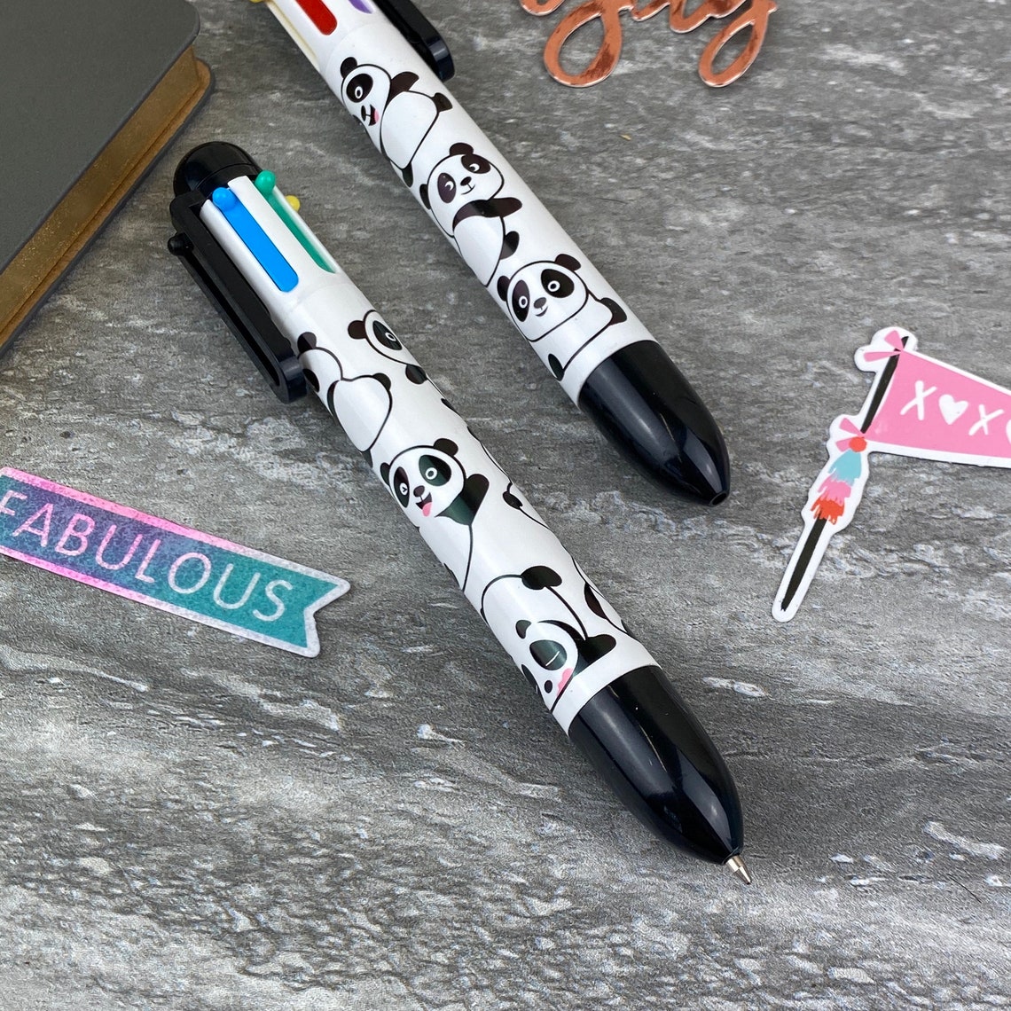 Panda Multi Colour Pen 5 Colours Panda Stationery | Etsy