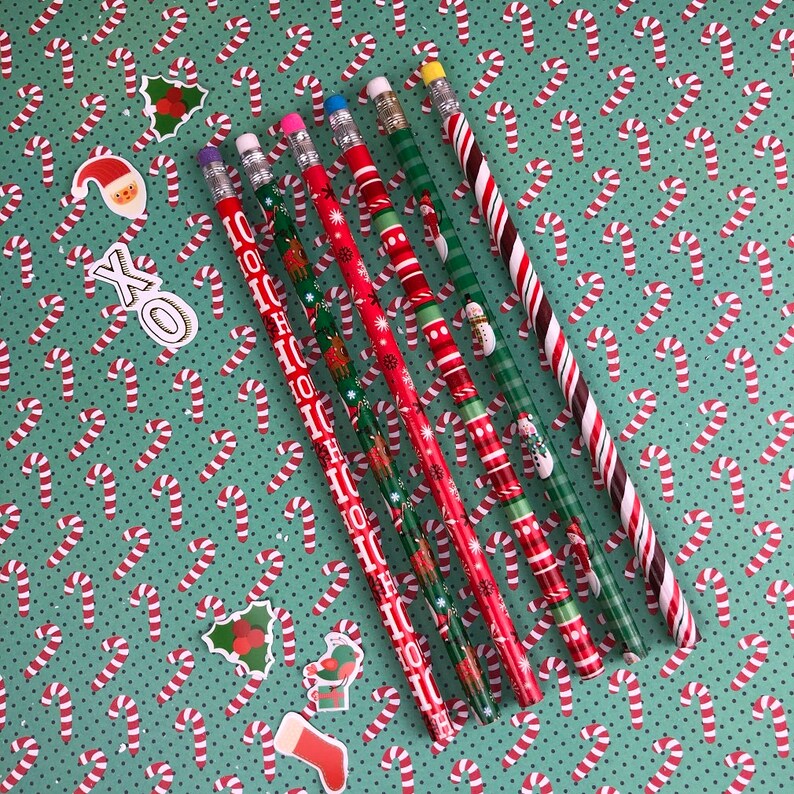 Christmas Pencils Christmas Pencil Pencil Wooden Pencil Etsy