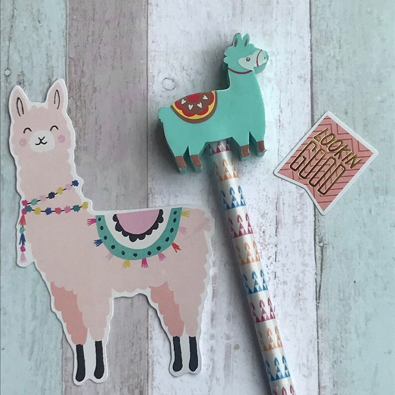 Llama Pencil with Llama Eraser Topper Llama Llama Pencil Etsy