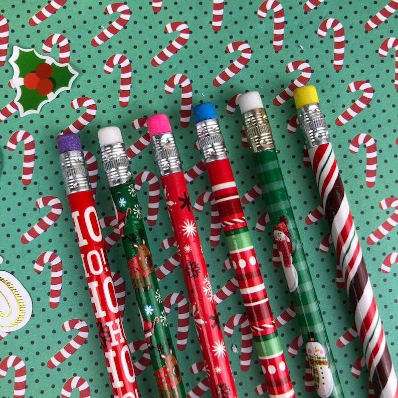 Christmas Pencils Christmas Pencil Pencil Wooden Pencil Etsy UK Christmas Pencil