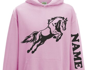 horse pony hoodie girls childs riding clothing equestrian gift