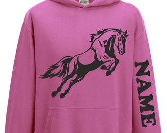 horse riding gifts for girls horse hoodies for girls horse riding gifts horse print personalised hoodies for kids horse hoody childrens