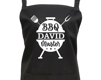 Grembiule da forno Regali di compleanno Grembiule personalizzato da uomo Grembiule da cucina personalizzato con tasca BBQ Master Grembiule da barbecue da uomo Chef