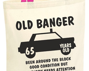 Zabawna torba na 65. urodziny, urodzona w 1960 r., torba na 65 lat, torba na prezent na 65. przyjęcie, wielokrotnego użytku torba na zakupy, torba na całe życie, prezent urodzinowy