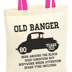 80th Birthday Tote Bag, Born in 1945 Tote Bag, 80 Years Old Celebration Bag, 80th Party Bag, Reusable Bag for Life, Funny Gift Bag