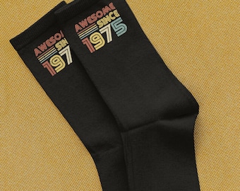 50th Birthday Socks for Men Retro Birthday Sock for Men Novelty Footwear Gift Idea for Dad Birthday Present from Year Birth Gift Special Day