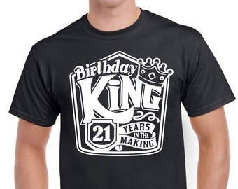 Mens 21st Birthday Gifts For Son Twenty One 21st Gifts Birthday King 21 Years Old T Shirt Funny Tee Present 21 Years Old