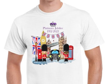 Maglietta Regno Unito Maglietta Union Jack Platinum Jubilee - Uomo E Bambino Bianco 44-46 Jubilee Regina Platinum - Foto 9