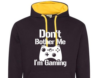 Gaming Hoodie “Dont Bother Me Im Gaming” | Retro Gaming Hooded Sweatshirt for Travel, College, Festival | Gift for Gamers Friends, Dad