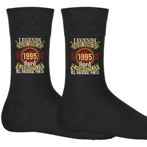 Calcetines de 30 cumpleaños, nacidos en 1995, calcetines de leyendas para hombre y mujer, calcetines divertidos, calcetines novedosos de 30 años, calcetines de regalo divertidos