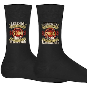 Legends Born in 2004 Socks, Aged Perfectly, 21st Birthday, Twenty One Birthday Gifts, Birthday Gifts Socks, Born in 2004