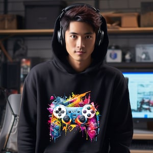 Gaming Hoodie For Gamers Gaming Controller #5 Design Gaming Hoody For Dad Daughter Son Brother Xmas Gifts For Gamers