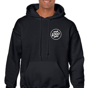 Personalised Hoody Hoodie Custom Work Sweatshirts For Men Printed Workwear Text Or Logo Hospitality Working Top Black