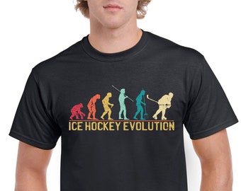 Top Gift T-Shirt for Dad: Evolution of Ice Hockey Sports Cotton Comfort