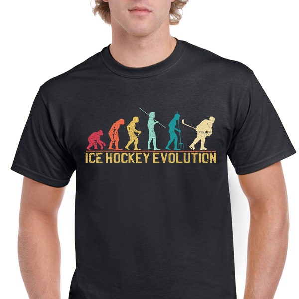 Top Gift T-Shirt for Dad: Evolution of Ice Hockey Sports Cotton Comfort