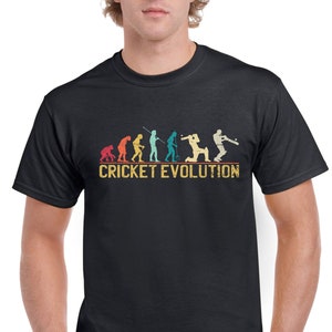Top Geschenk T-Shirt für Dad: Evolution of Cricket Sports Cotton Comfort
