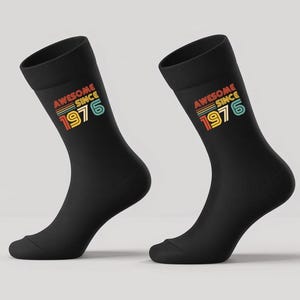 50th Birthday Socks Born In 1976 50 Years Old Gifts Awesome Since 1976 Celebration Socks Happy Fiftieth Birthday Socks 1976 Gift Idea