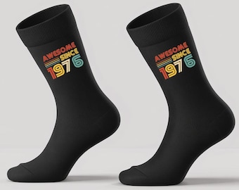 50th Birthday Socks Born In 1976 50 Years Old Gifts Awesome Since 1976 Celebration Socks Happy Fiftieth Birthday Socks 1976 Gift Idea