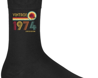 Socks 50th Birthday Gifts For Men Or Women Vintage 1974 Limited Edition 50 Years Old
